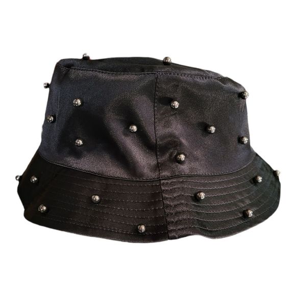 NWT Steve Maddon Black Satin Bucket Cap with Accents OS - Picture 4 of 5